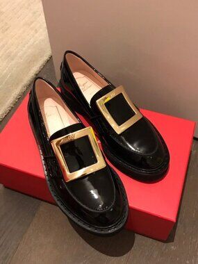 Roger Vivier Viv' Rangers Patent Leather Loafers